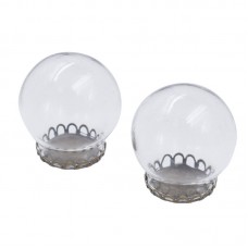2 Pcs Cute Miniature Glass Display Jar Cover Container Tray Terrarium Dome Small 648747696423  142885454227